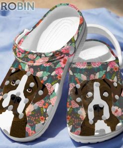 Floral Boxer Dog Crocs For Dog Love