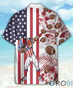 Football 4th July America Independence Day America Flag Pattern Hawaiian Shirt
