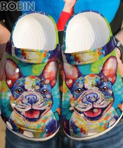 French Bull Dog Colorful Crocs For Dog Love
