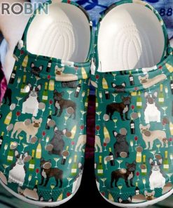 French Bulldog Dog & Wine Crocs For Dog Love