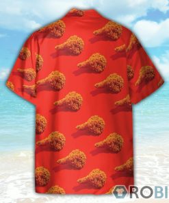 Fried Chicken Food In Red Summer Vibe Hawaiian Shirt