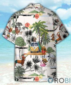 Funny Dachshund Tropical Beach Hawaiian Shirt