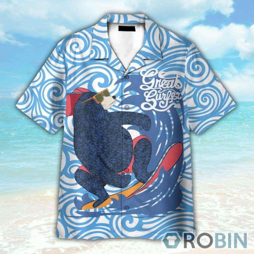 Funny Greart Surfer Surfing Bear Hawaiian Shirt