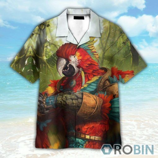 Funny Majestic Parrot Warrior Hawaiian Shirt
