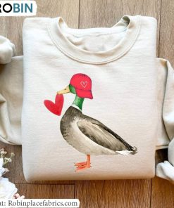 Funny Valentine Mallard Duck Shirt, Cute Animals Valentine Short Sleeve Unisex T Shirt