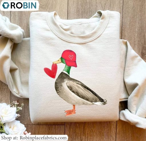 Funny Valentine Mallard Duck Shirt, Cute Animals Valentine Short Sleeve Unisex T Shirt