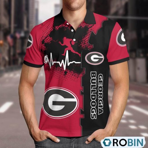 Georgia Bulldogs Heartbeat Polo Shirt, Bulldogs Fan Shirt