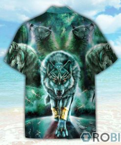 Green King Wolf Button’s Up Shirts, Hawaiian Shirt