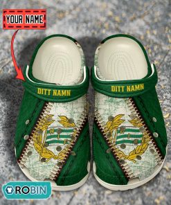Hammarby Fotboll Leather Zip Design Crocs Shoes
