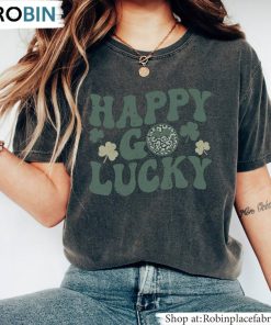 Happy Go Lucky Shirt, Happy Face Long Sleeve Unisex Hoodie