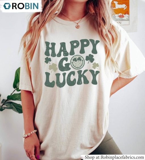 Happy Go Lucky Shirt, Happy Face Long Sleeve Unisex Hoodie