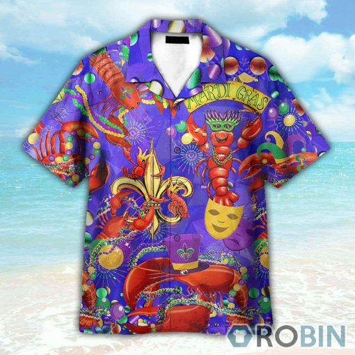 Happy Mardi Gras Shrimps Hawaiian Shirt