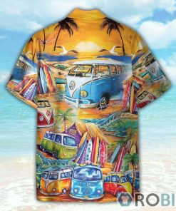 Hippie Camper Vans Surfing On The Beach Hawaiian Shirt Hippie Camper Vans Surfing On The Beach Hawaiian Shirt