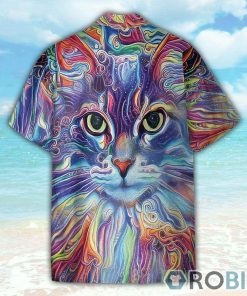 Hippie Colorful Cat Animal Hawaiian Shirt