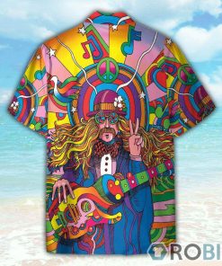Hippie Colorful Psychedelic Guitar Hawaiian Shirt