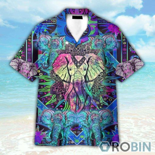 Hippie Mandala Elephant Hawaiian Shirt