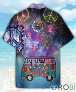 Hippie Peace Sign Cats On Bus Hawaiian Shirt Hippie Peace Sign Cats On Bus Hawaiian Shirt
