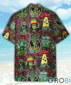 Hippie Trippy Alien Smoke Weed Hawaiian Shirt