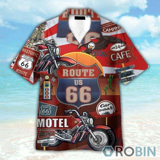 Historic US Route 66 Skull Roam Around Route Hawaiian Shirt