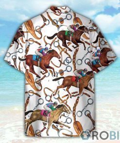 Horse Racing Colorful Horse Reins Pattern  Hawaiian Shirt