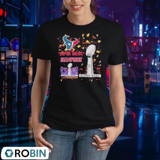 Houston Texans 2023 Super Bowl Lviii Champions Trophy Shirt
