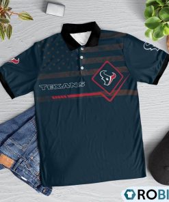Houston Texans American Flag Polo Shirt, Houston Texans Clothing
