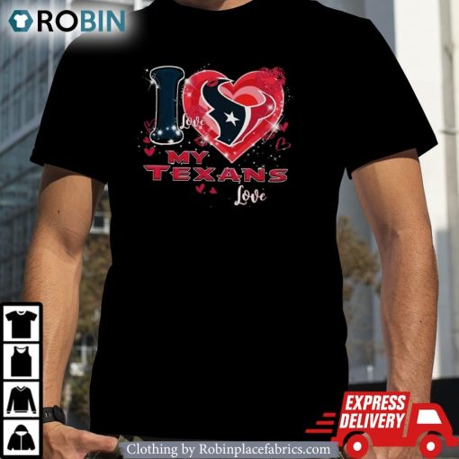 Houston Texans Fan Love Texans Valentine’s Day Unisex Shirt, Hoodie, Sweatshirt