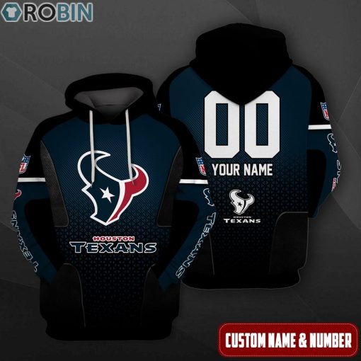 Houston Texans Polygon Pattern Design 3D Hoodie