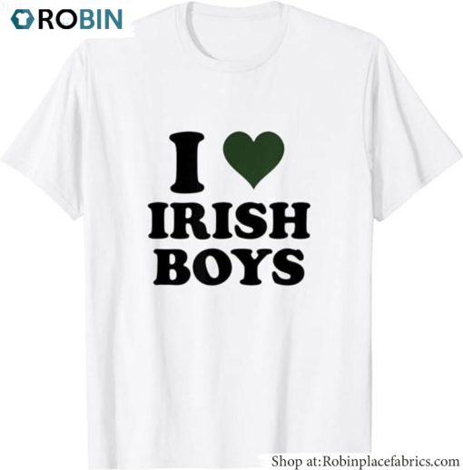 I Love Irish Boys Shirt, Shamrock Unisex Hoodie Sweatshirt
