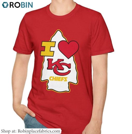 I Love Kc Chiefs T Shirt, Cute Kansas City Chiefs Valentines Day Shirt Hoodie