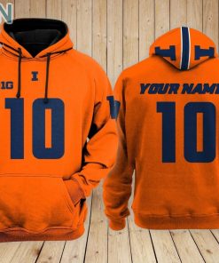 Illinois Fighting Illini football Hoodie Custom Name and Number