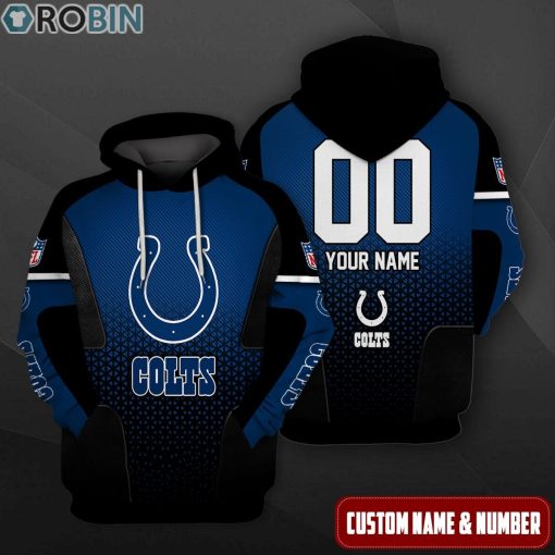 Indianapolis Colts Polygon Pattern Design 3D Hoodie