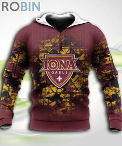 Iona Gaels NCAA Hoodie Camouflage Vintage