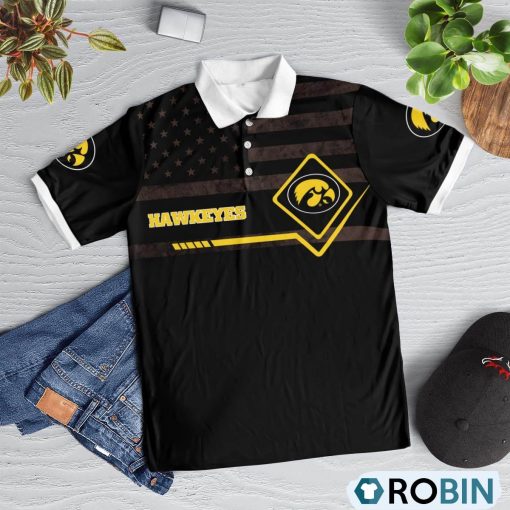 Iowa Hawkeyes American Flag Polo Shirt, Hawkeyes Merch