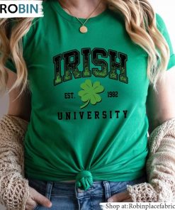 Irish University Shirt, University Shamrock Tee Tops Unisex Hoodie Irish University Shirt, University Shamrock Tee Tops Unisex Hoodie