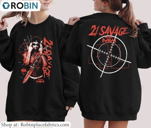 It’s All A Blur Tour Shirt, The 21 Savage Black And Red Poster Tee Tops Hoodie