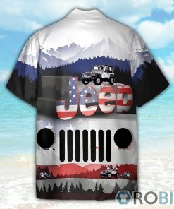 Jeep Camping Pattern American Flag Hawaiian Shirt Jeep Camping Pattern American Flag Hawaiian Shirt