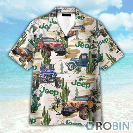Jeep Cars In Cactus Desert Hawaiian Shirt