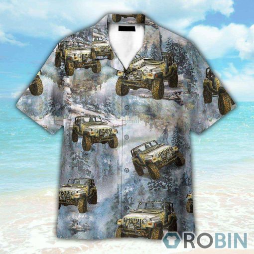 Jeep Cars In The Forest Hawaiian Shirt