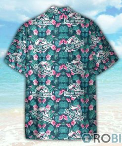 Jurassic World Movies Icon On Tropical Pattern Hawaiian Shirt