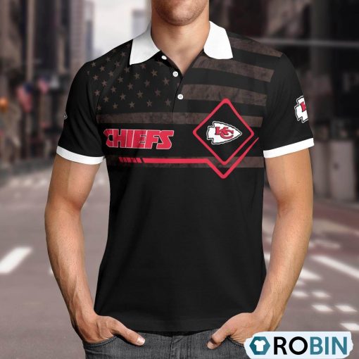 Kansas City Chiefs American Flag Polo Shirt, Chiefs Fan Shirt for Sale