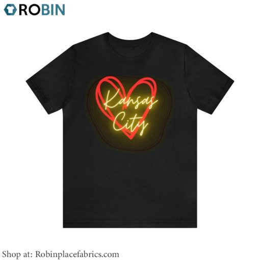 Kansas City Heart T Shirt, Kansas City Chiefs Valentines Day Shirt Long Sleeve