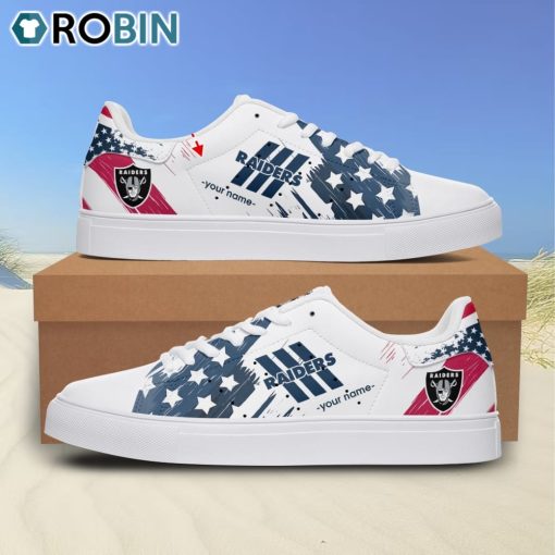 Las Vegas Raiders American Flag Personalized Stan Smith Sneakers