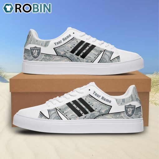 Las Vegas Raiders Camouflge Football Custom Name Stan Smith Sneakers