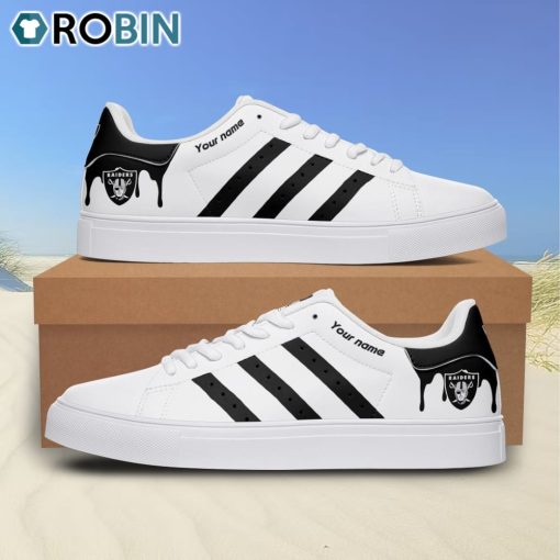 Las Vegas Raiders Drip Color Football Custom Name Stan Smith Sneakers