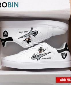 Las Vegas Raiders Mickey Logo Nike Drip Design Personalized Stan Smith Sneakers