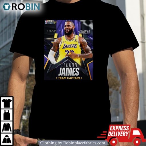 Lebron James First Player In Nba History With 20 Nba All-Star Appearances Team Captain Shirt