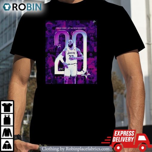 Lebron James Los Angeles Lakers The Only Player In Nba History With Twenty All-Star Selections 2024 Unisex Shirt