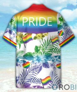 LGBT Flag Tropical Leaves Pattern Hawaiian Shirt