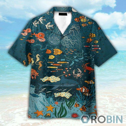 Life In Blue Ocean Funny Button’s Up Shirts Hawaiian Shirt